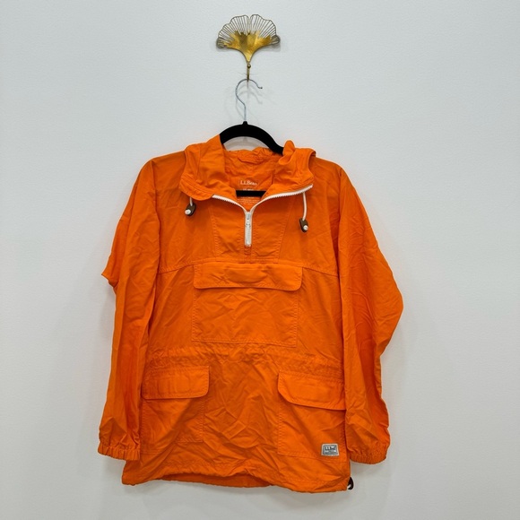 L.L. Bean classic Anorak windbreaker jacket orange Sz XS regular 100% nylon - Picture 1 of 4